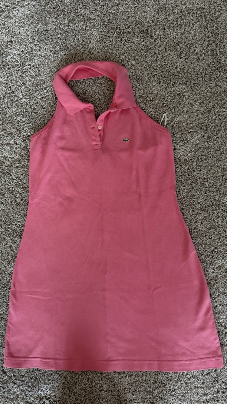 Lacoste Pink sz 42 Halter Tennis Dress Mint Condition, Designed in France